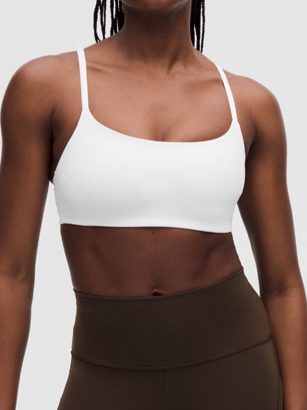 lululemon Wunder Train Strappy Racer Bra in White, Sz 6